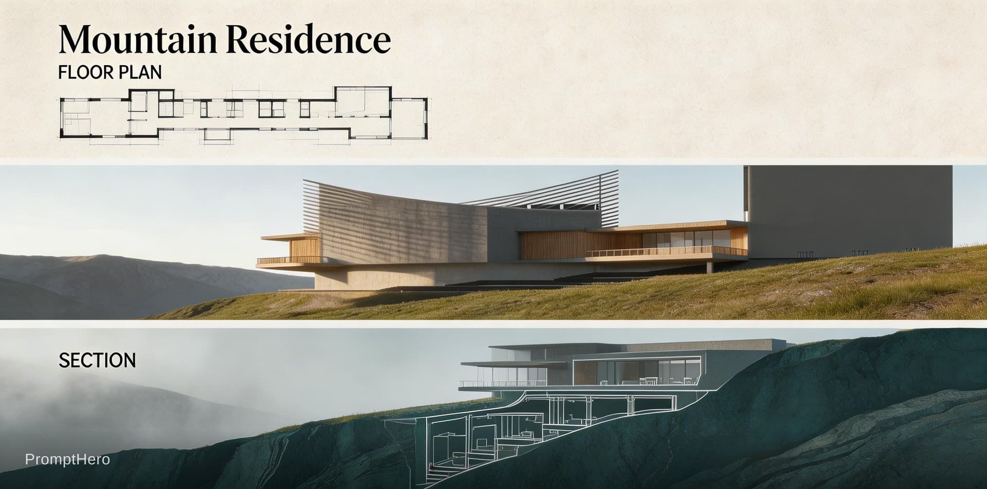 AI generated: photorealistic, canon EOS 5d, minimalistic medium scale office building, geometric shaped outline, e...