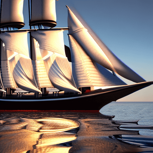 AI generated: Photo of a ultra realistic sailing ship, dramatic light, pale sunrise, cinematic lighting, battered,...