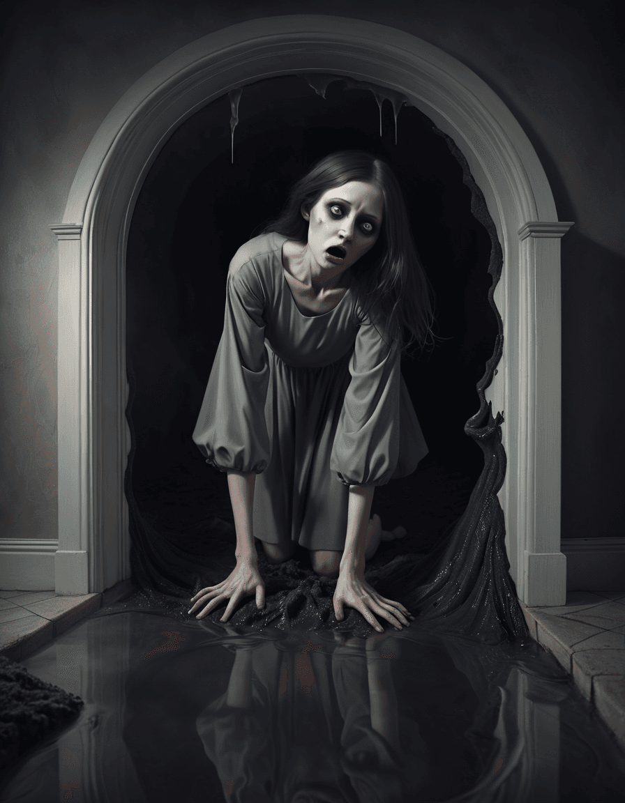 AI generated: cg art, surrealism and absurdres, supernatural, forlorn fantasy, the darkness inside of me pouring o...
