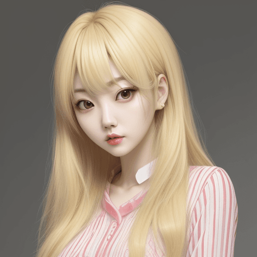 AI generated: kang ji young blonde hair