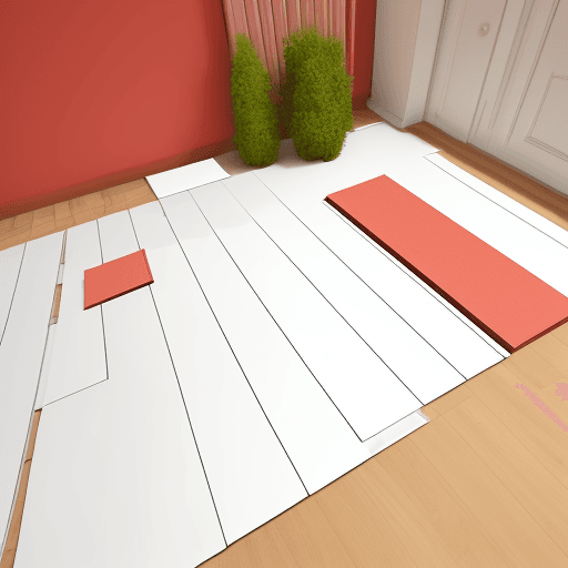 AI generated: Process of laying laminate panels on floor with underfloor heating, 3d illustration
