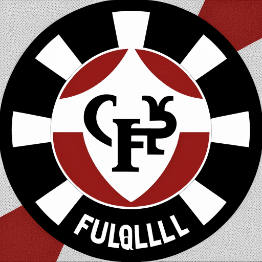 AI generated: logo for a football club with the slogan 'Que St fulgent brille' in black, red and white. 
