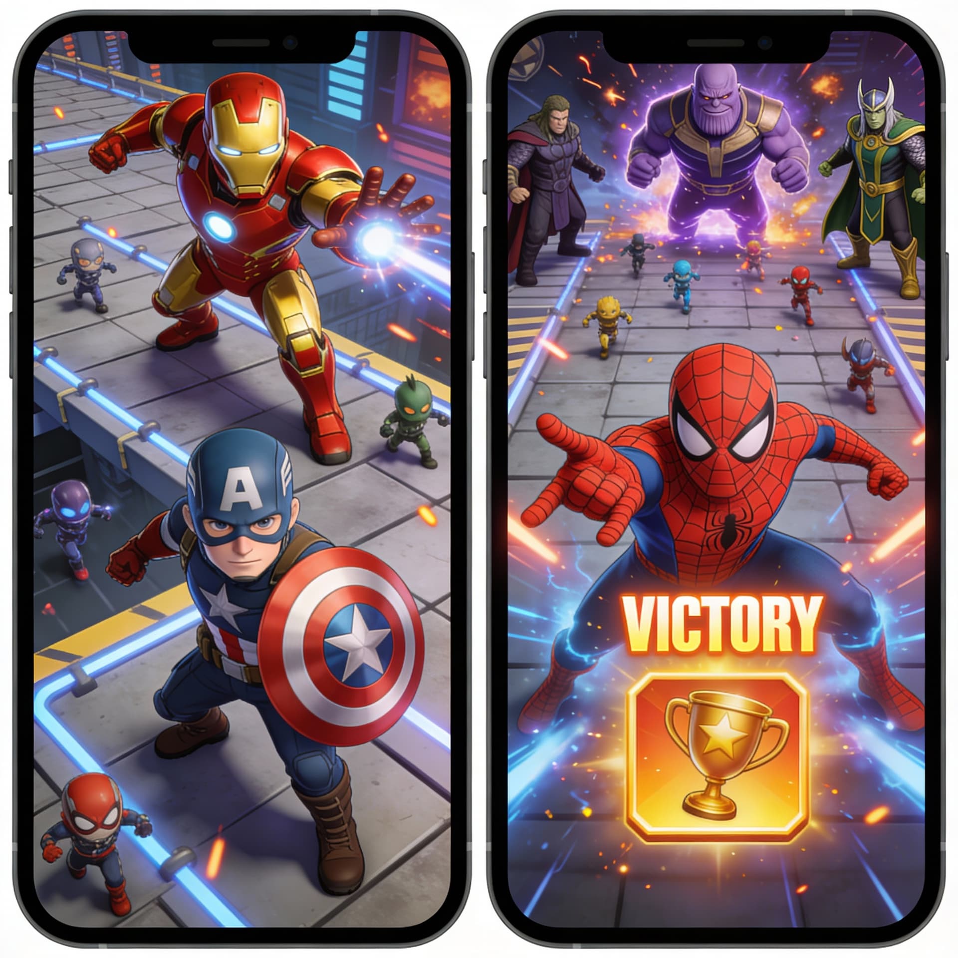 AI generated: In this Snap Lens game, the player will embark on an exciting adventure with Marvel heroes such as I...