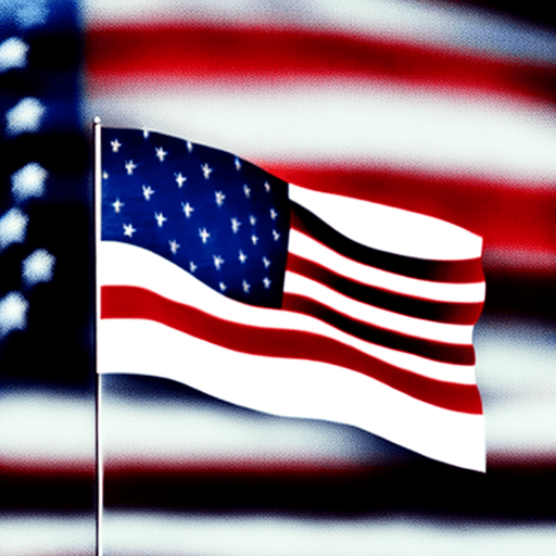 AI generated: us flag in front of a moon scape.
style: photo