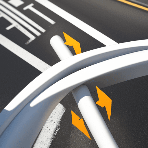AI generated: Close up of twisted traffic arrow