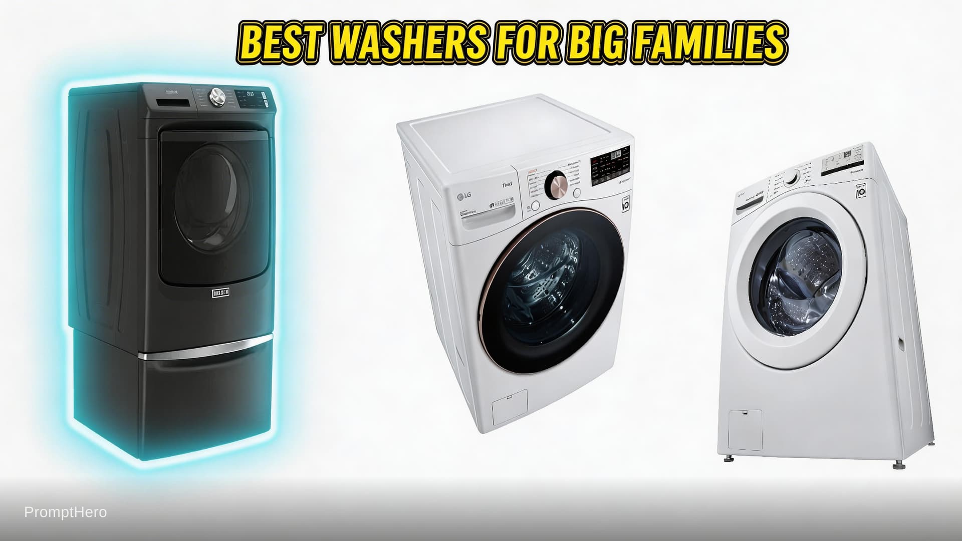 AI generated: Make a youtube thumbnail with some outer glow on the appliance dark grey with light gradient color. ...