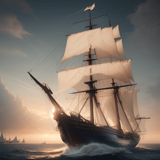 AI generated: Photo of a ultra realistic sailing ship, dramatic light, pale sunrise, cinematic lighting, battered,...