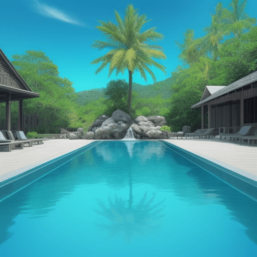 AI generated: Image of a pristine pool with crystal-clear water.