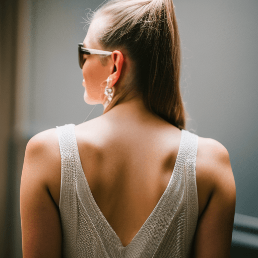 AI generated: RAW portrait of lady photo, view from back, (high detailed skin:1. 2), dslr, soft lighting, high qua...