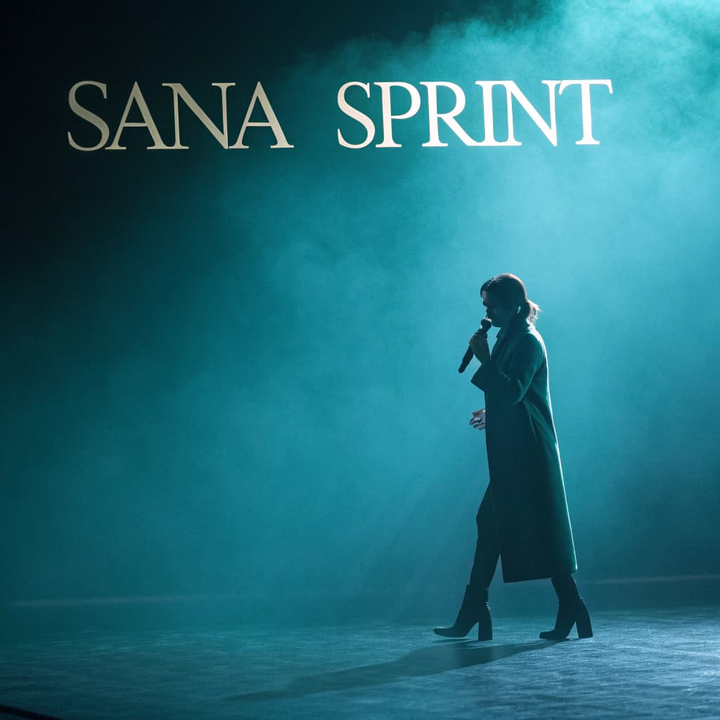 AI generated: Elegant text "Sana Sprint" transforming into beautiful flowing visuals, artistic metamorphosis, a se...