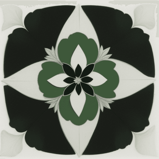 AI generated: green and black pimpoys, triangular petals and white edges, white faded edges