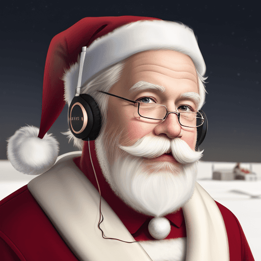 AI generated: self portrait of Santa clause with headphones on,8k, --upbeta --v 4 --q 0.5