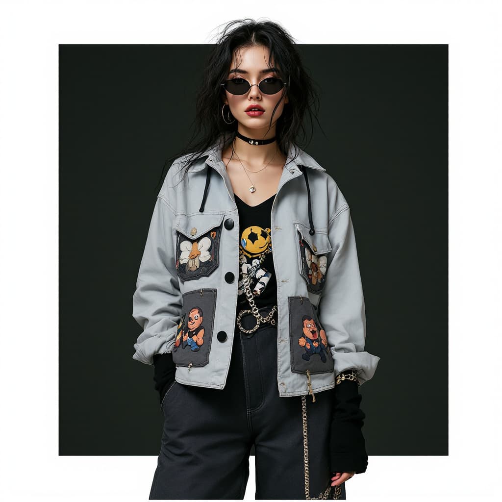 AI generated: WOMAN IN HIGH FASHION STREETWEAR FOR WEBSITE 