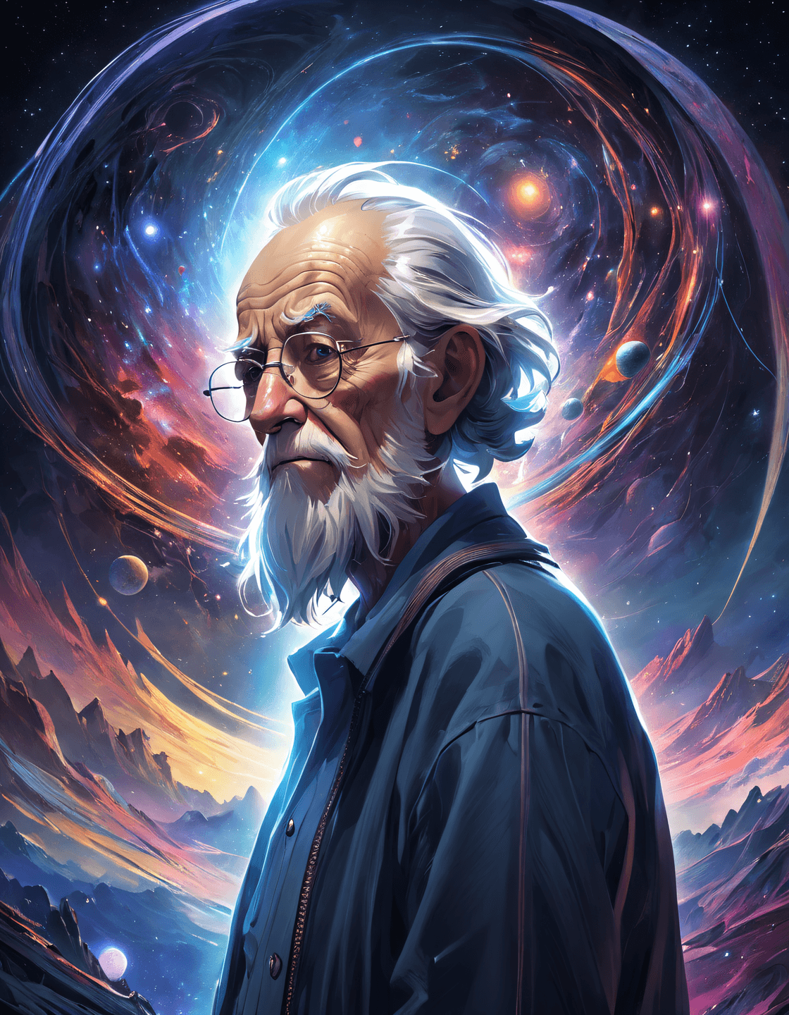 AI generated: Internet artwork Masterpiece, Best Quality, an old man, 8k, UHD, HDR . Browser as venue, leveraging ...