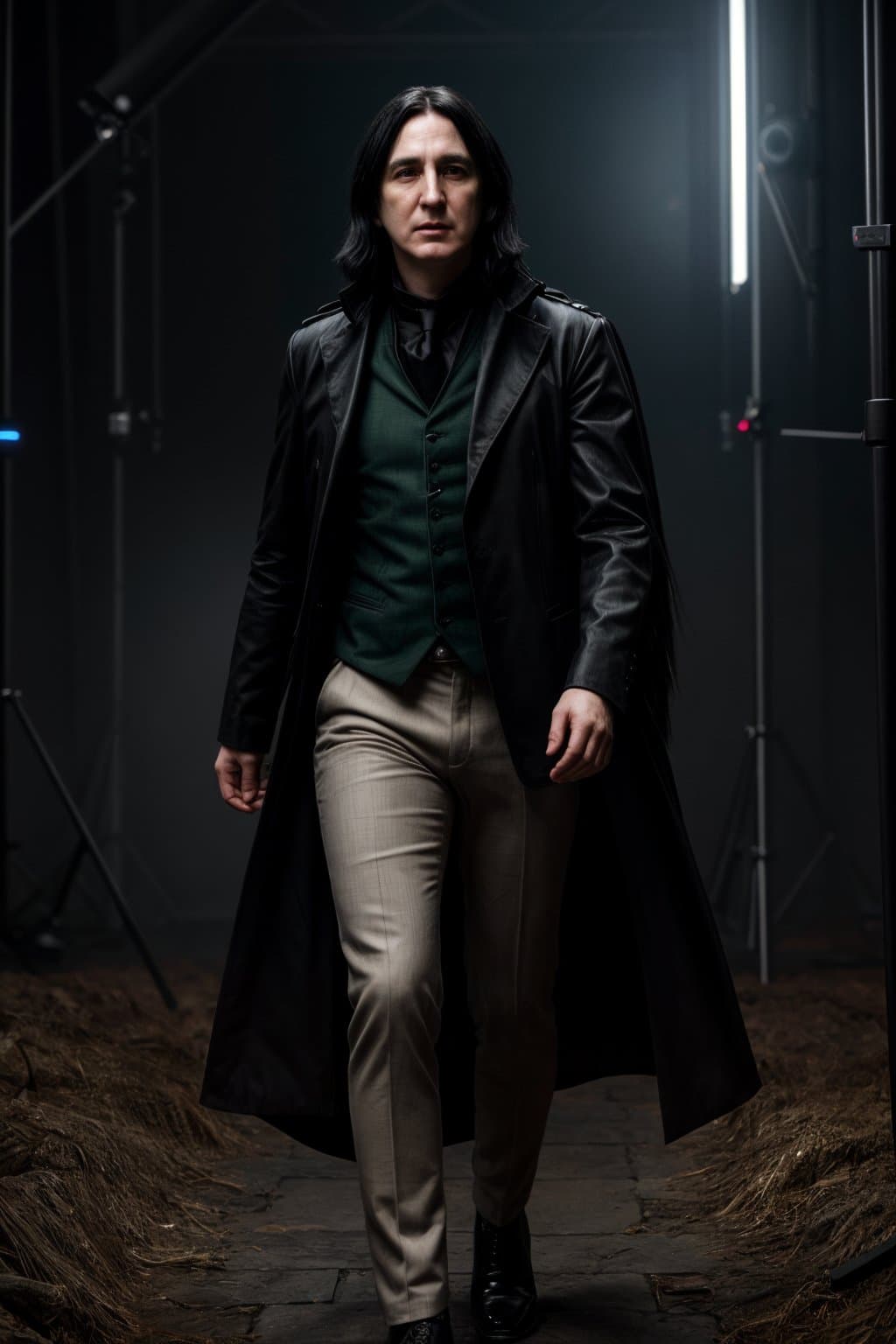 AI generated: Ultra Photo Realistic, Very Detailed, distinguished British man, young adult, Severus Snape, black H...
