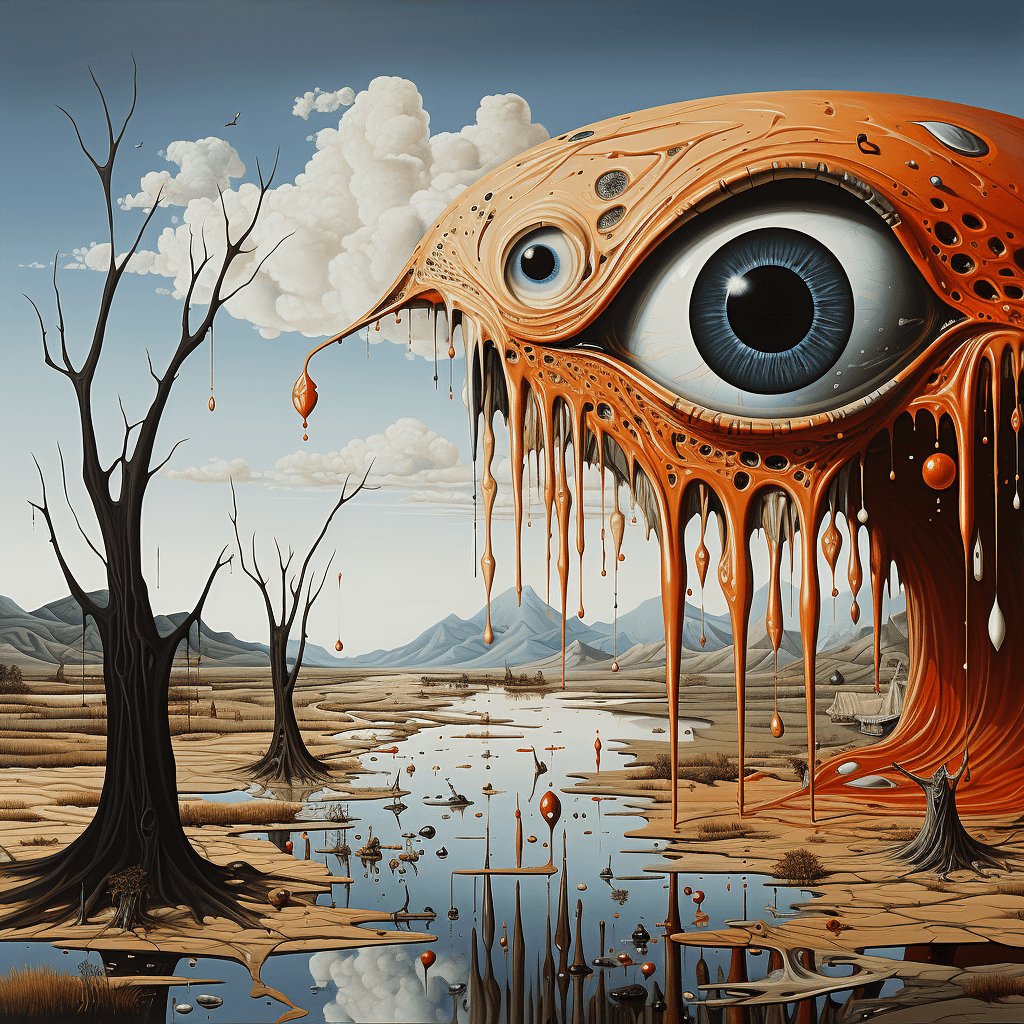 AI generated: surrealist painting by Pablo Picasso, striking and bizarre images, dripping, melting --q 2 --s 750 -...