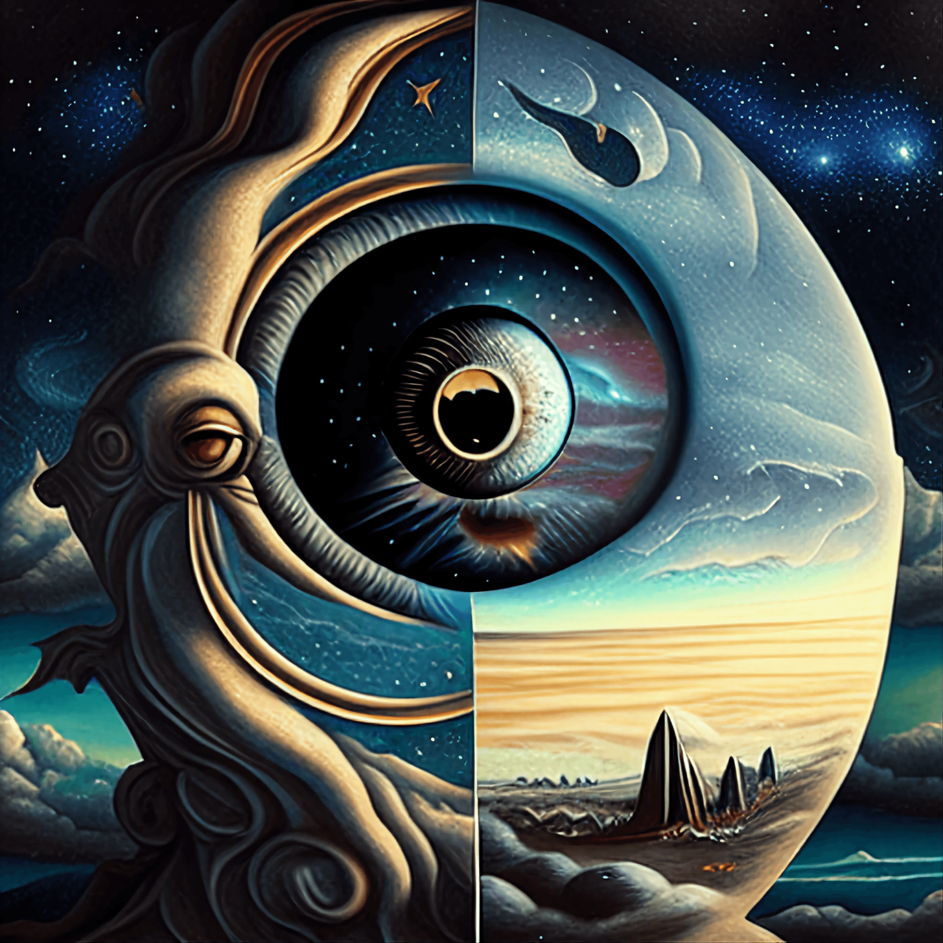 AI generated: Surealism,eye in the sky,image of your own,different style