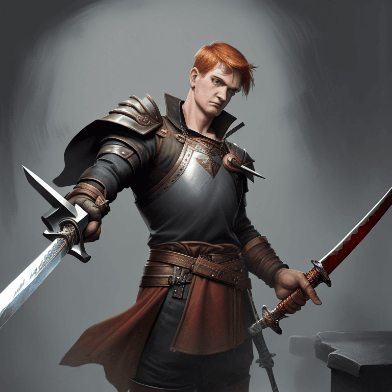 AI generated: smith use hammer to make sword.
