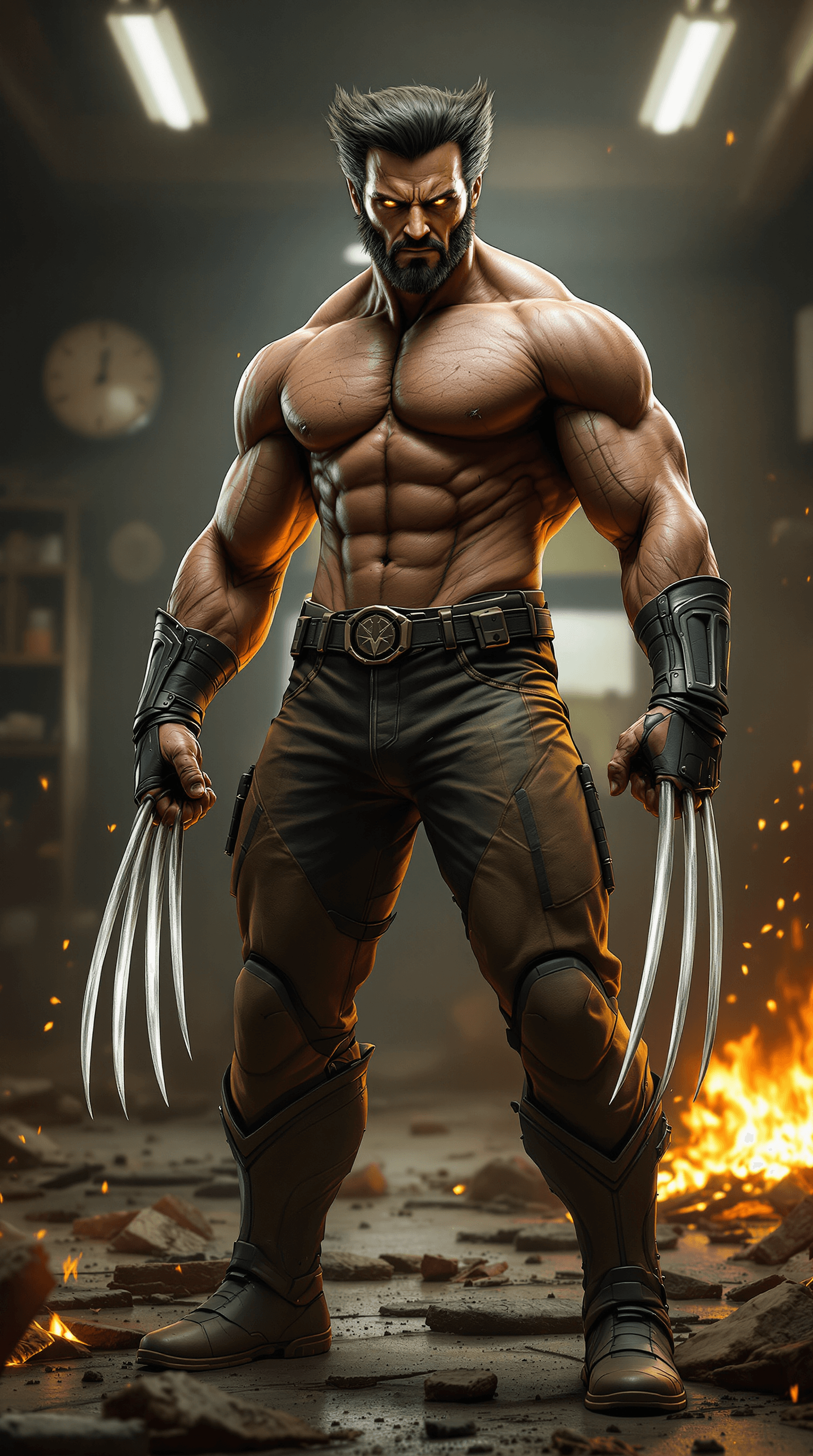 AI generated: 1. Personagem (Wolverine) – Expressão e Postura
Rosto: Logan tem uma expressão intensa e determinada...