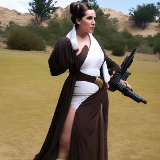 AI generated: curvy Princess Leia 