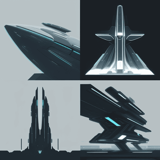 AI generated: illustrate a technological scene, such as a futuristic city or a spaceship::use clean lines, simple ...