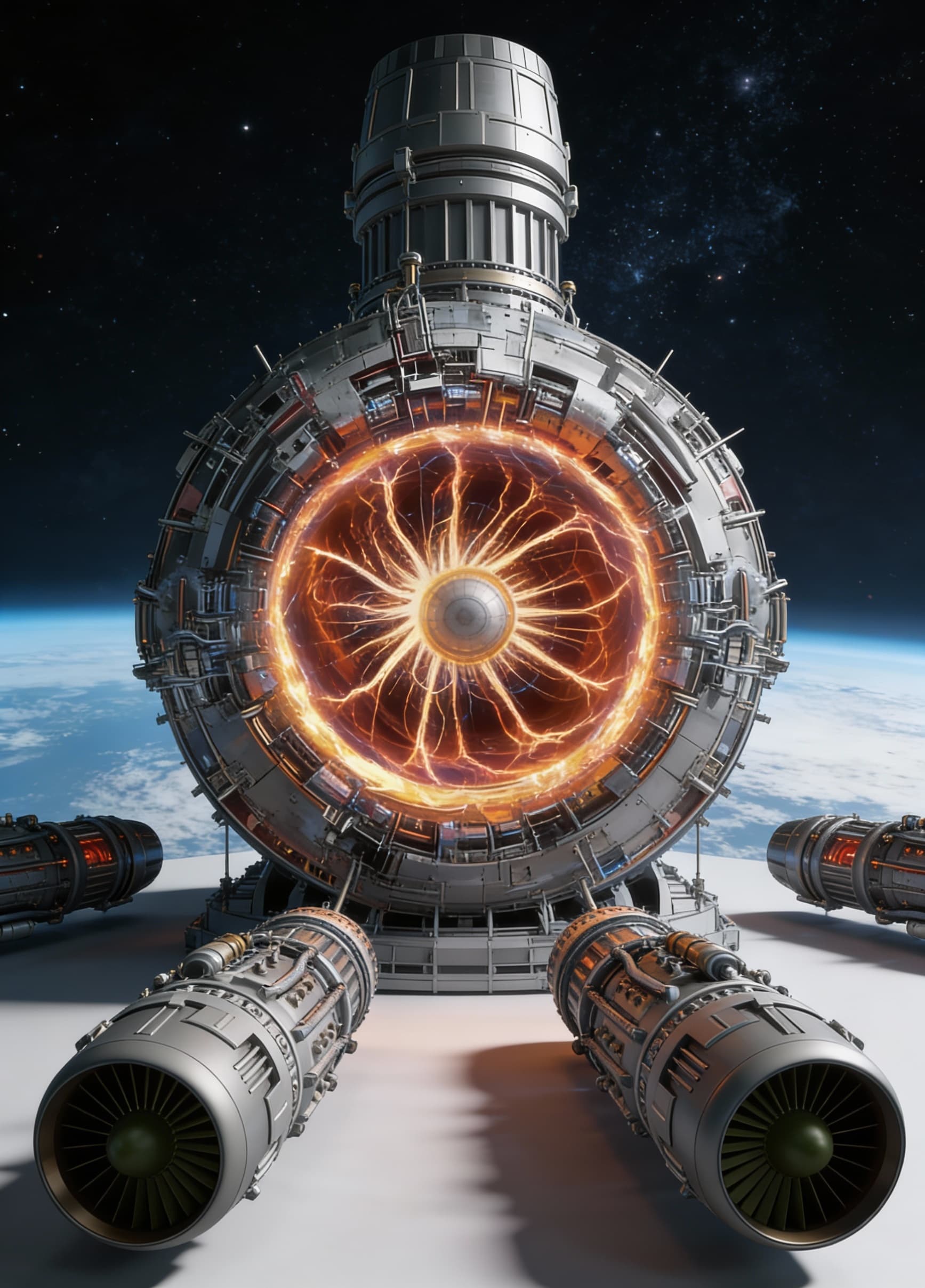 AI generated: Use the Reference Images to reimagine the View of the Futhesis ENGINES installation on any space ves...