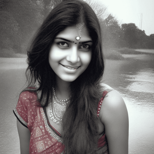 AI generated: Rainy day beautiful Indian girl looking for love 
