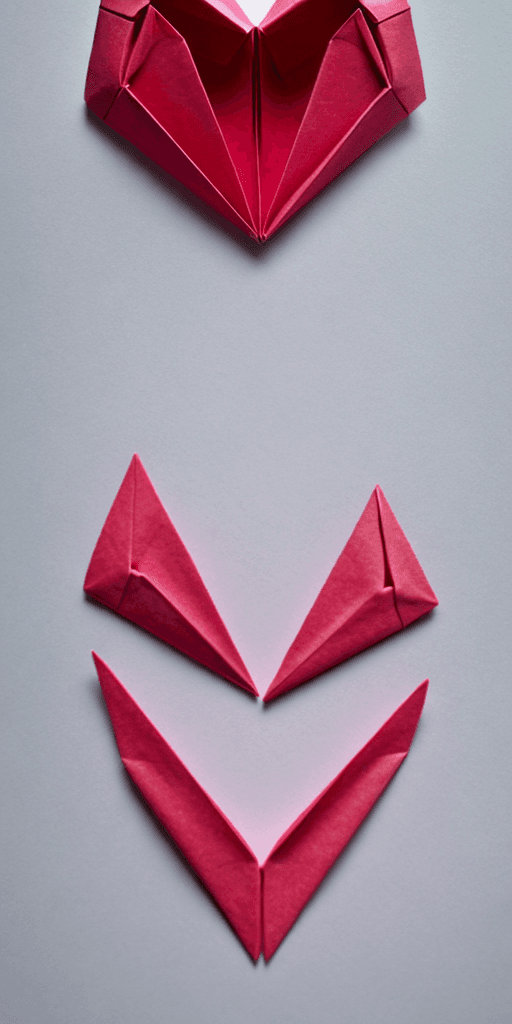 AI generated: origami real heart