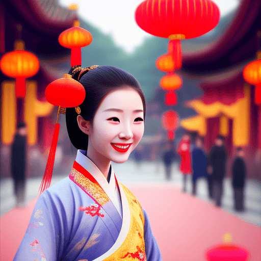 AI generated: Hyper realistic  beautiful Chinese girl , beautiful eyes, long nose, red lips , smiling, wearing lux...