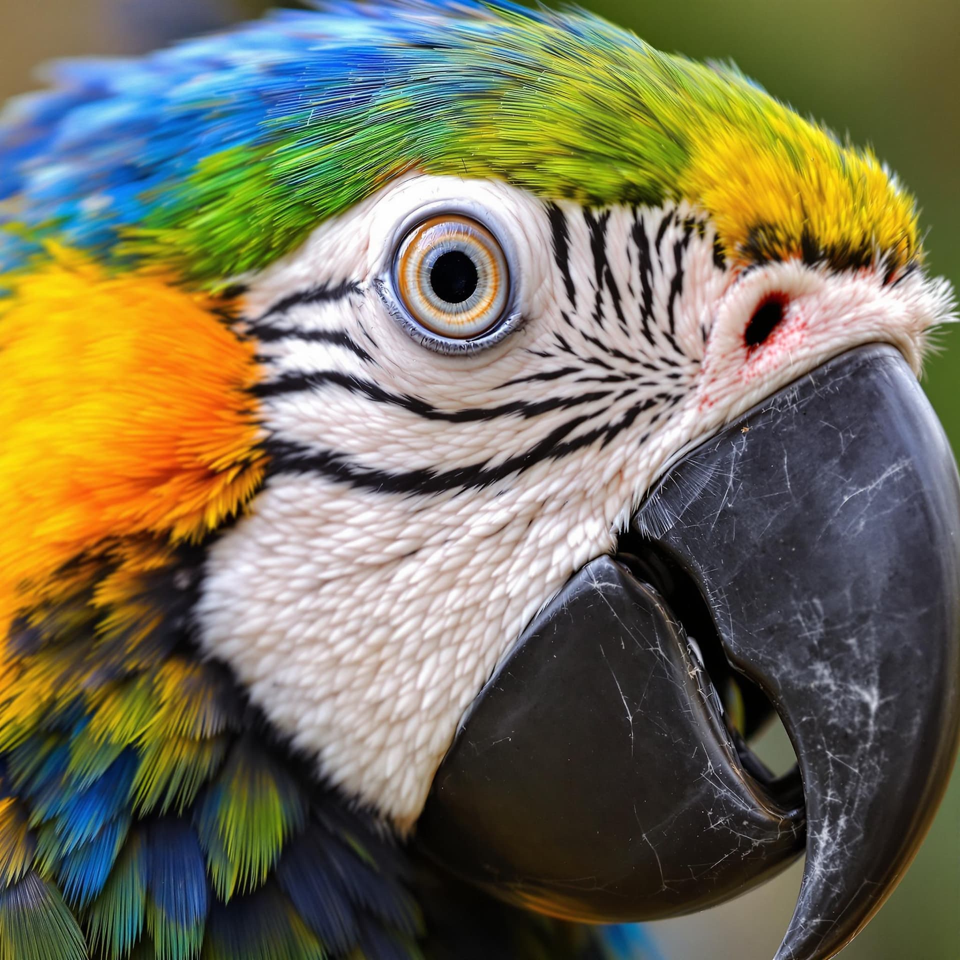 AI generated: The image is a detailed, close-up photograph of a macaw parrot. The bird's feathers are a vibrant di...