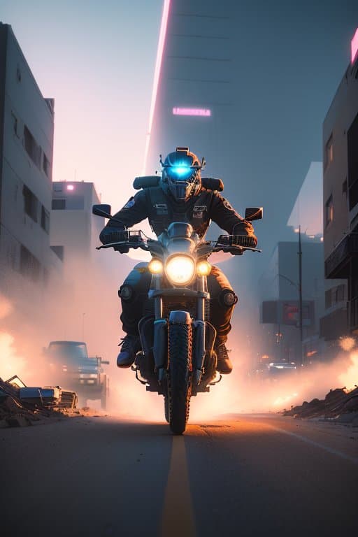 AI generated: (an analog style photo of a synthwave style man driving a truck:1.2) in a (postapocalypse dessert:1....