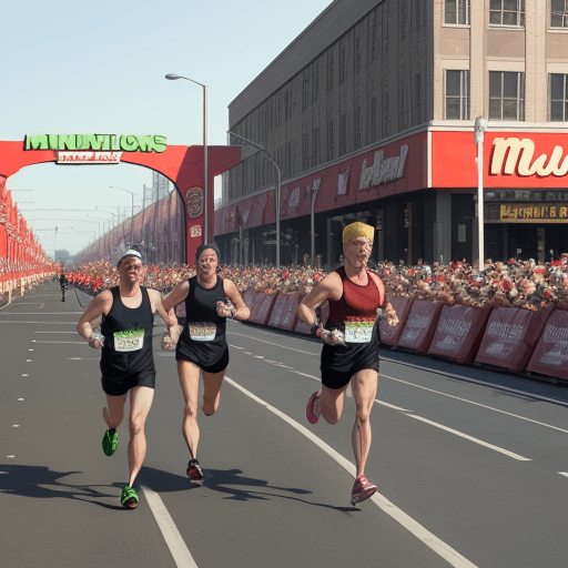 AI generated: 
broiler runs a marathon