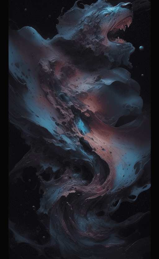 AI generated: alberto seveso art, very big cat on space nebula, water ink, ink water, ink, cosmic space background...