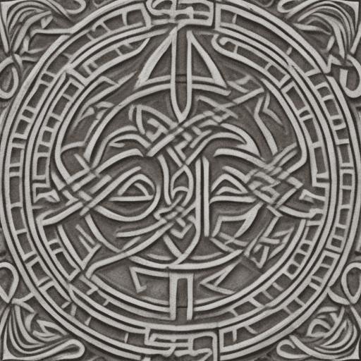 AI generated: elven alphabet symbols enscribed on ancient stone, celtic patterns, texture --tile