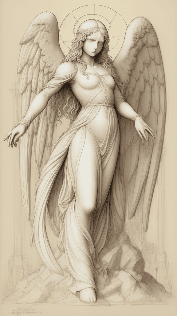 AI generated: If one were to perceive the true form of angels, one would realize that they are rather architecture...