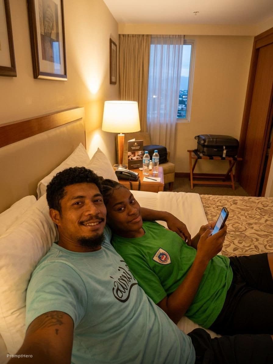 AI generated: In the hotel room 