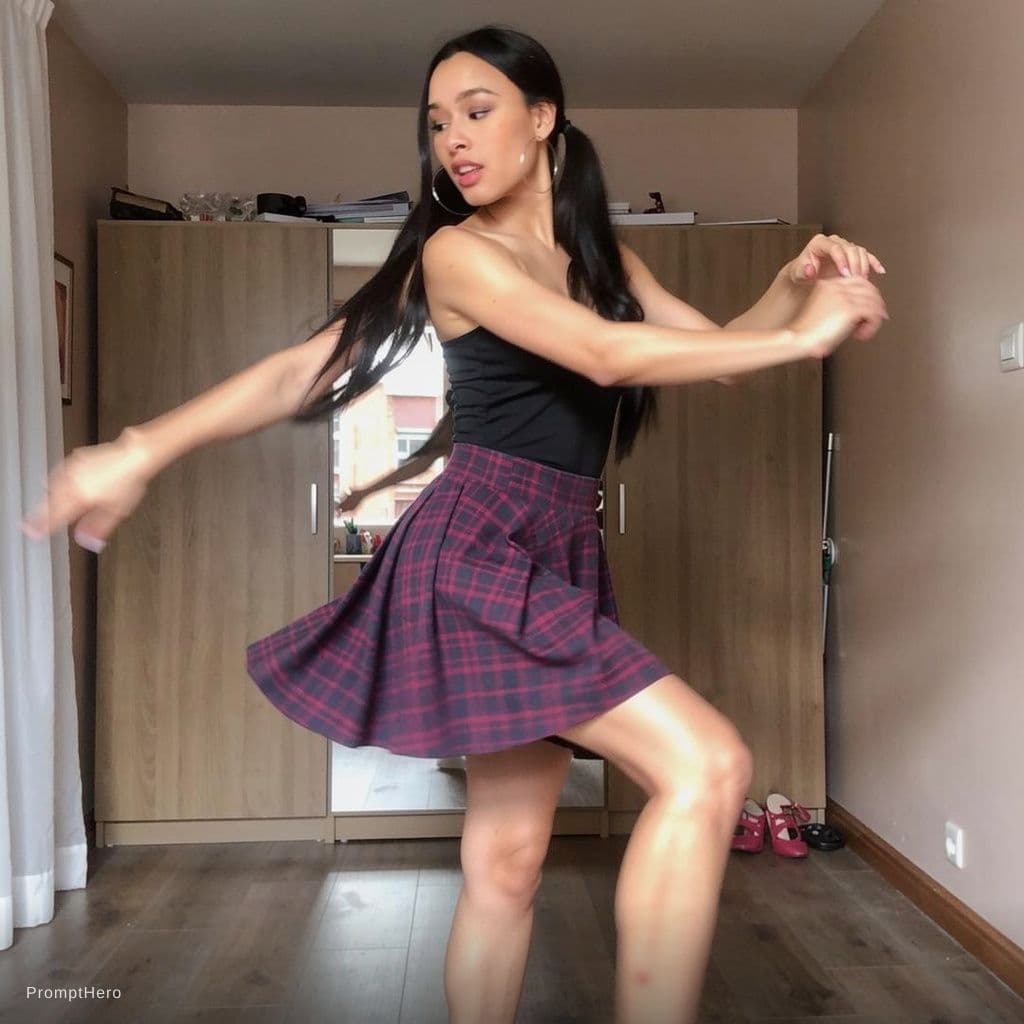 AI generated: she do a full strip tease 