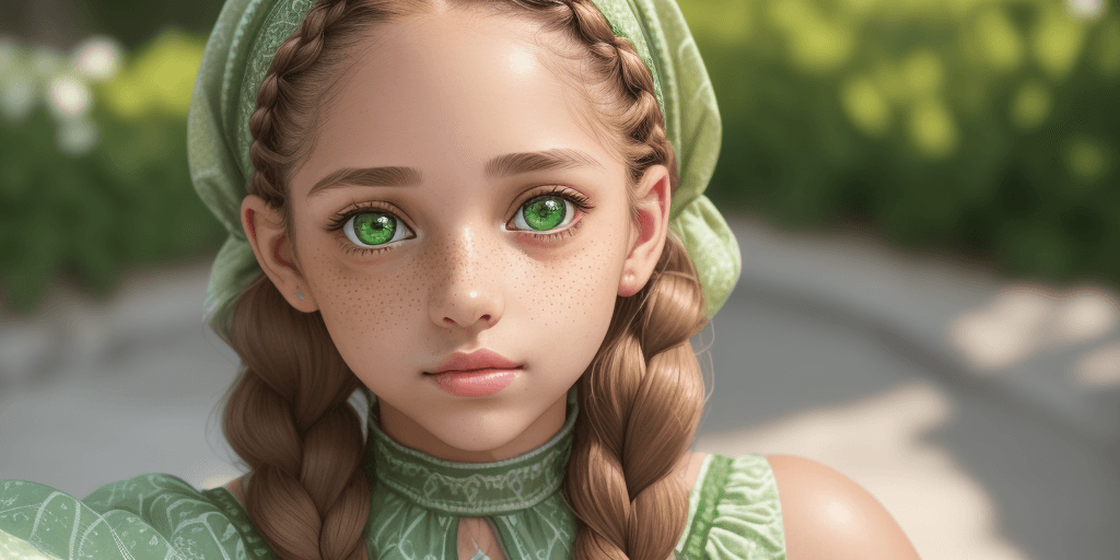 AI generated: A cute girl with light brown braided hair, talking a selfie (close up) ((waist up)), wearing a summe...