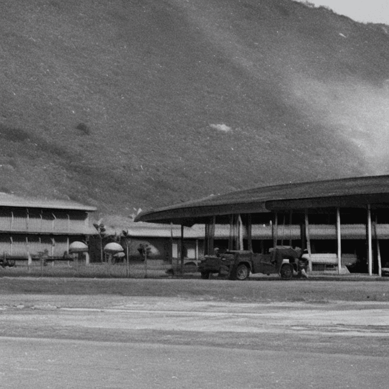AI generated: Create old film images, pictures of historical stories of aliens invading military bases in Vietnam ...