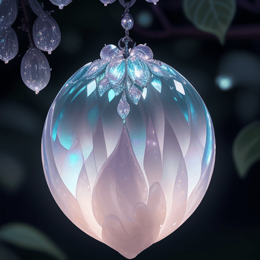 AI generated: ((a bunch of delicate big apple)), made of diamond hung on a tree in a beautiful dawn, in the backgr...