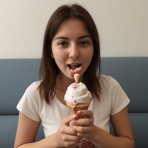 AI generated: maria, eat icecream