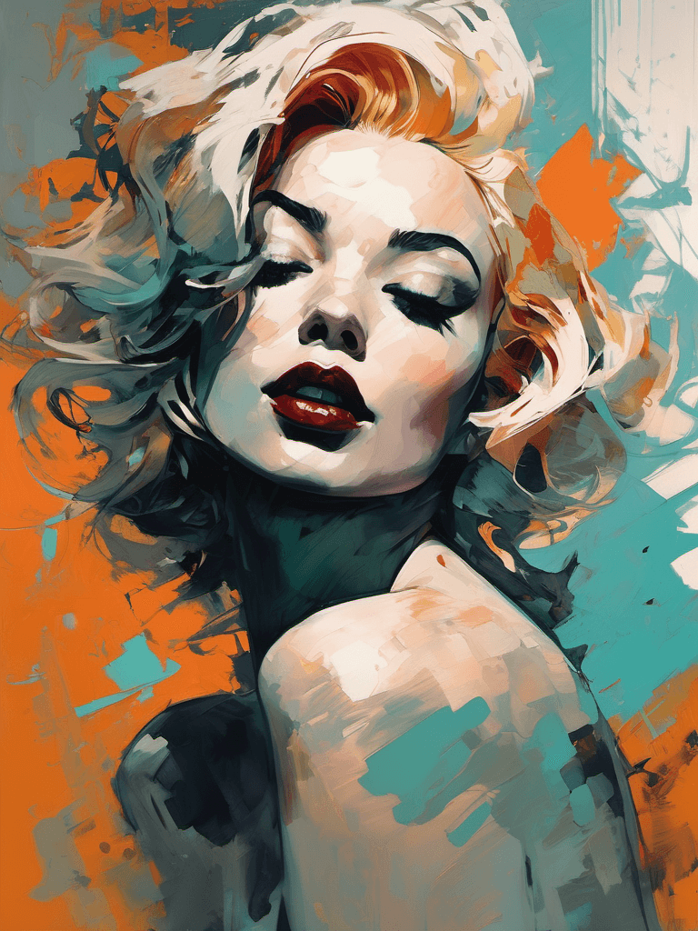 AI generated: Impasto oil painting of Marilyn Monroe, heavy strokes, textured, by Kaethe Butcher, Greg Tocchini, H...