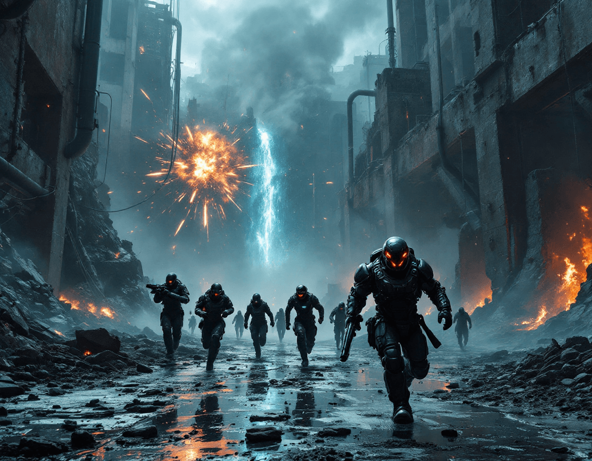 AI generated: A powerful, emotional dystopian sci-fi scene set in the ruins of the Chernobyl Nuclear Power Station...