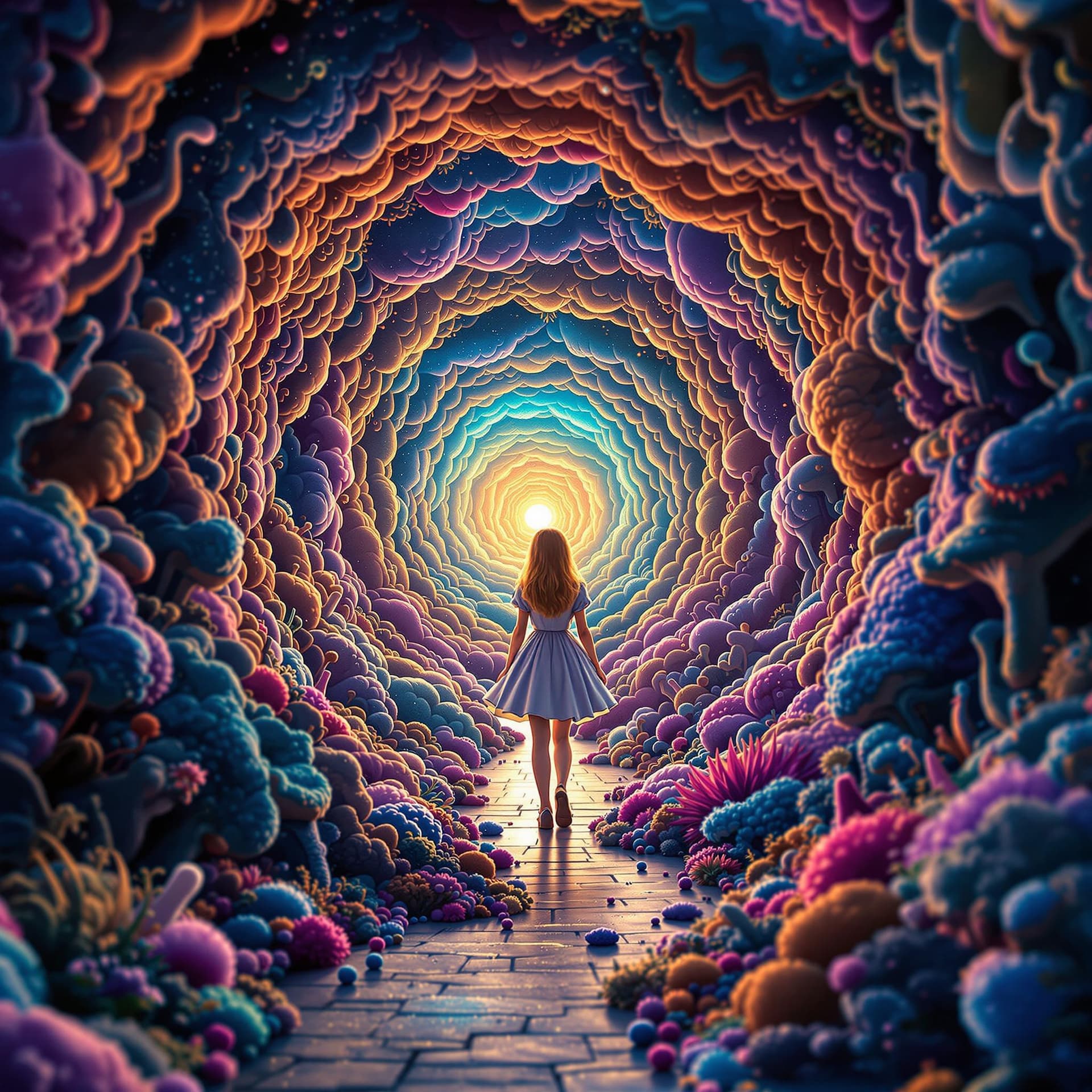 AI generated: In high, surreal, psychedelic with high detail, and render 8k. Reality is merely an illusion, albeit...