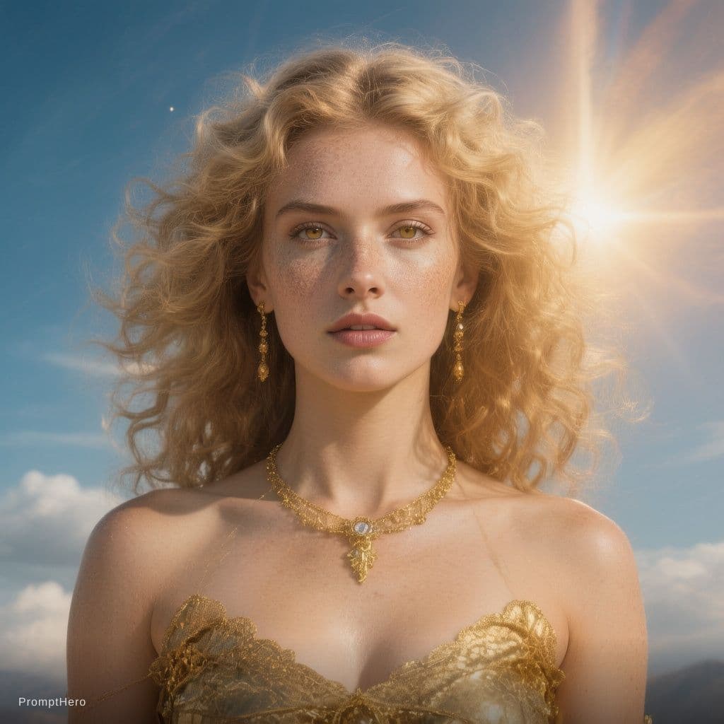 AI generated: helios dios del sol en persona fotografia