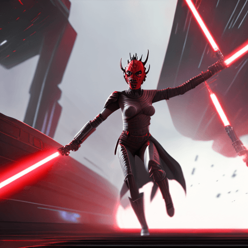 AI generated: Star Wars character, a Sith, Hyper detailed portrait of Zabrak woman Darth Maul, incredibly beautifu...