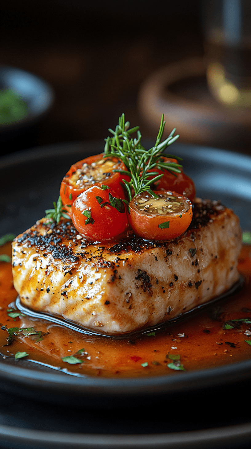 AI generated: a high-resolution photo of a gourmet dish with intricate plating, capturing the vibrant colors and t...