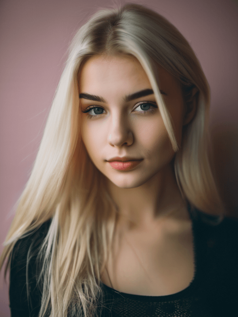 AI generated: half body shot photo of a 19yo blond girl, selfie, 24mm