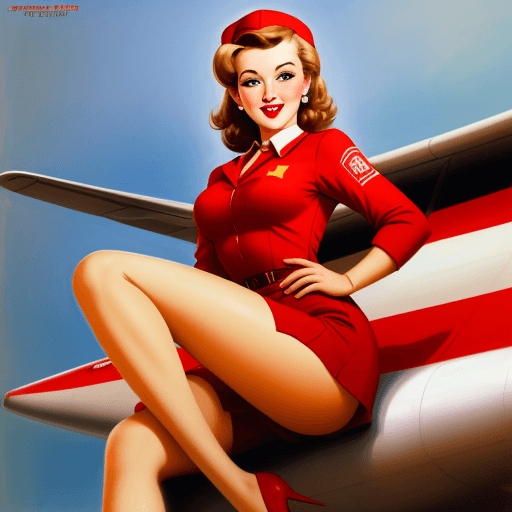 AI generated: ussr stewardess pin-up