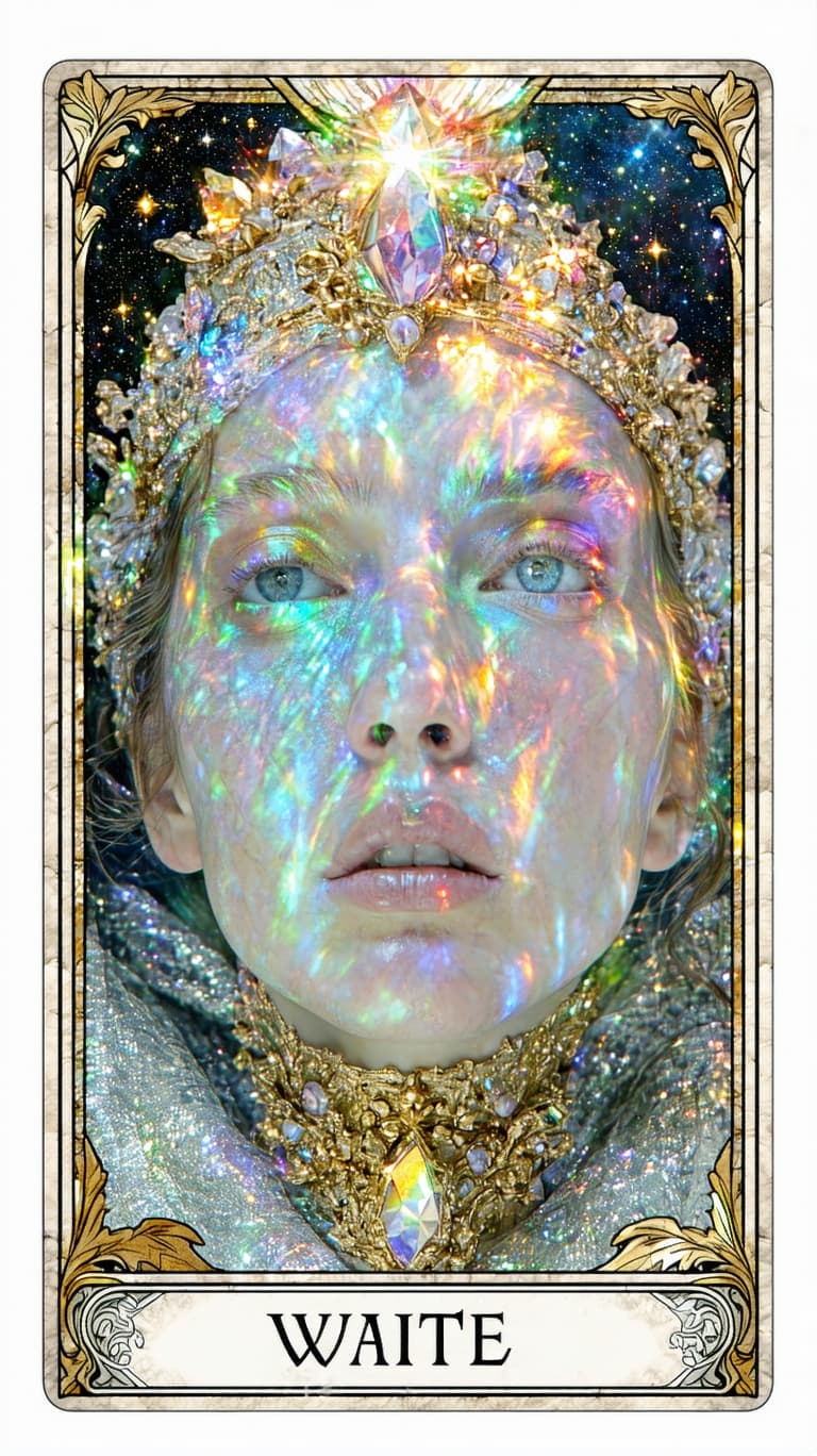 AI generated: Tarot card frame with photo placeholder romantic raider waite card will feature hyper-realistic gold...